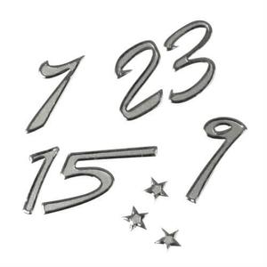 Adventi naptár számok ezüst színű papír matrica 25 db-os 3 szett